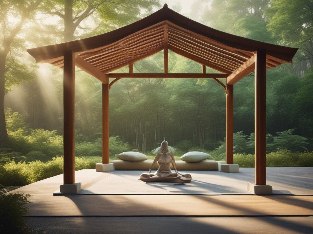 yoga, meditation, wellness pavilion, nature, community